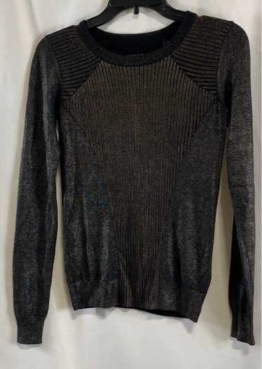 AllSaints Womens Gold Gray Sparkle Long Sleeve Cre