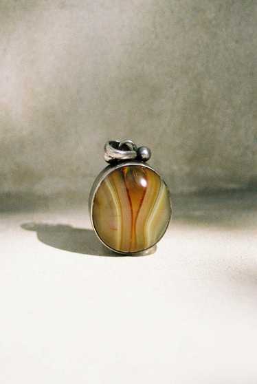 Vintage Agate Sterling Silver Pendant