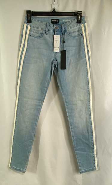 NWT Bebe Womens Light Blue White Striped Denim Mid