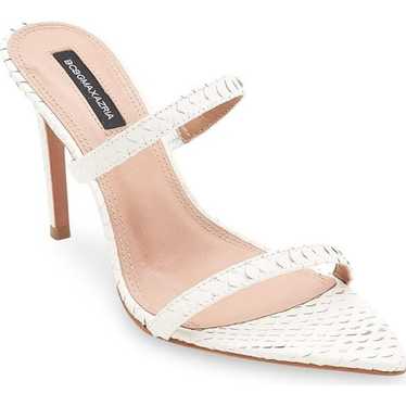 BCBGMAXAZRIA Duponi Leather Mule (Optic White) Wom