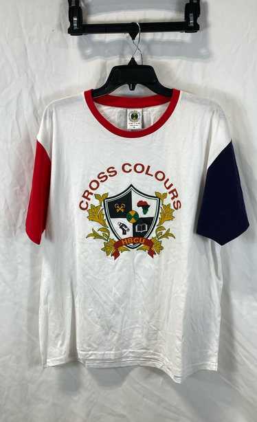 Cross Colours Mens White Cotton HBCU Short Sleeve 