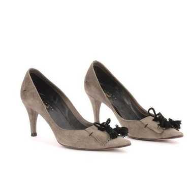 Chloe gray suede pumps