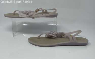 Melissa Womens Gray Buckle Flat Thong Sandals Siz… - image 1