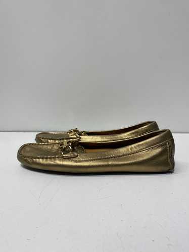 AUTHENTIC Salvatore Ferragamo Gold Loafers Women S