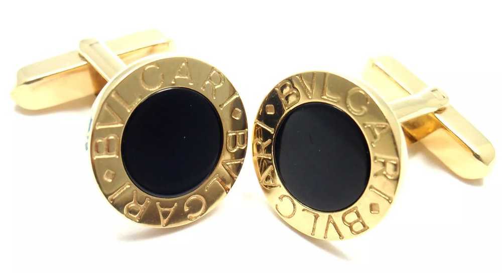 Authentic! Bulgari Bvlgari 18k Yellow Gold Black … - image 1