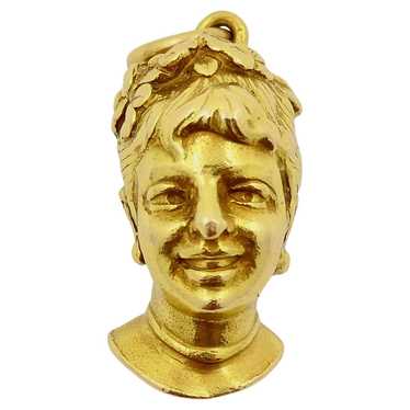 Colombina Commedia dell’Arte 18k Gold Charm Pendan