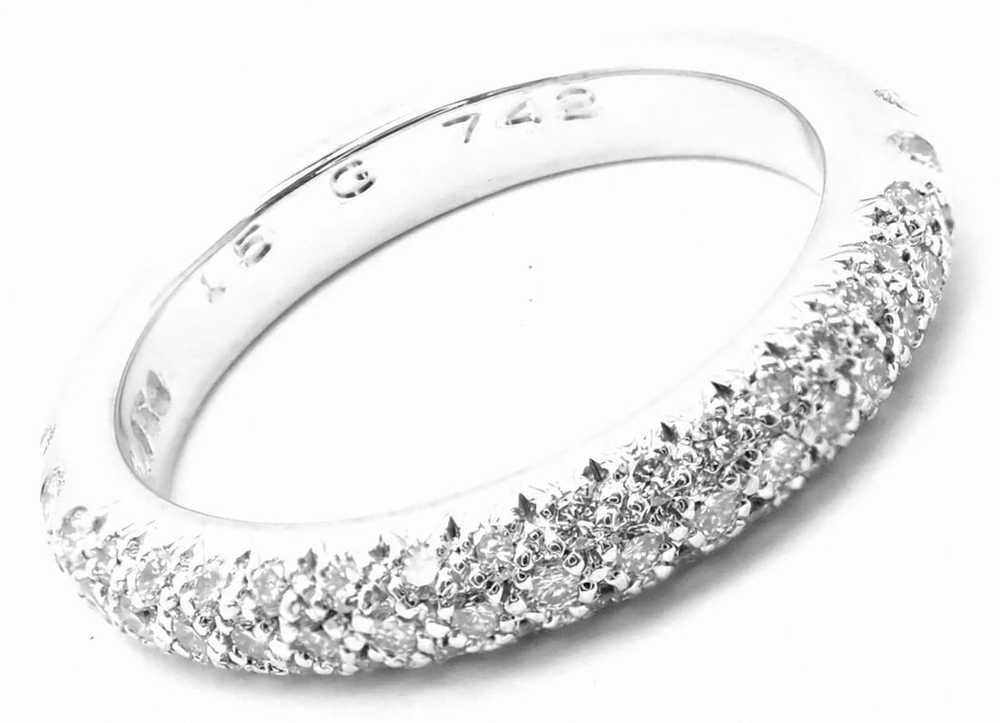 Authentic! Chanel 18k White Gold Diamond Band Ring - image 1