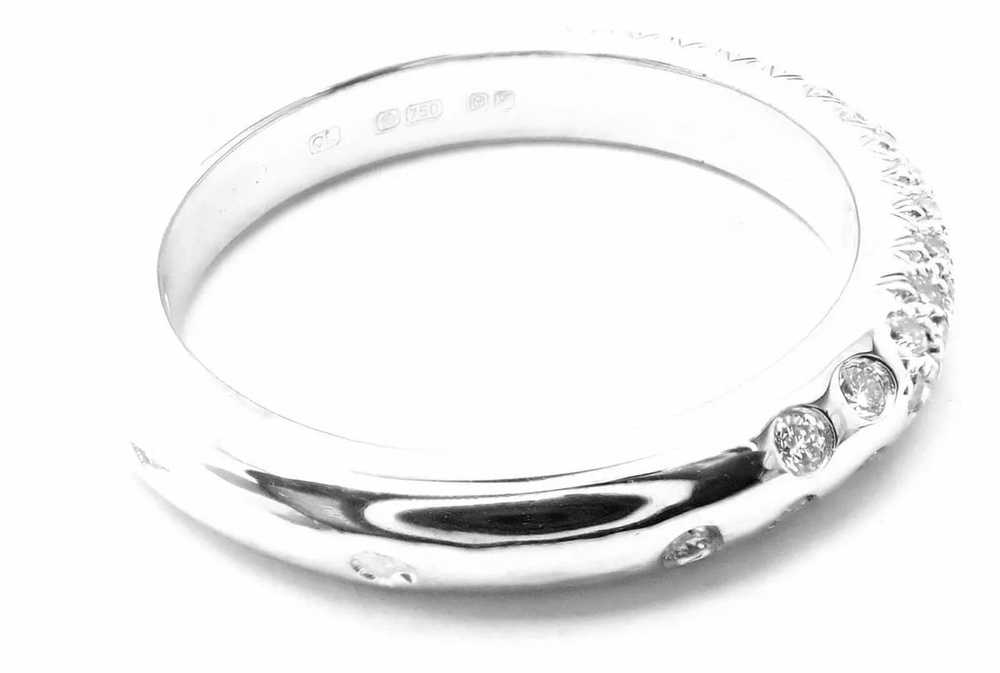 Authentic! Chanel 18k White Gold Diamond Band Ring - image 3