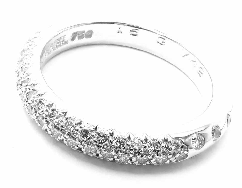 Authentic! Chanel 18k White Gold Diamond Band Ring - image 4