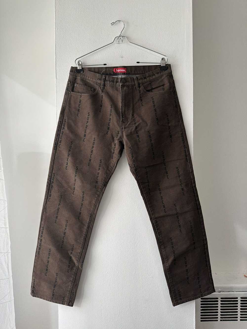 Supreme Jacquard Blackstar Allover Logo Jeans - image 1