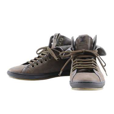 LOUIS VUITTON sneakers leather Brown High cut Bla… - image 1