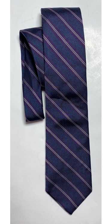 THEORY BLUE TIE 100% SILK STRIPED 60"/3" EX CONDIT