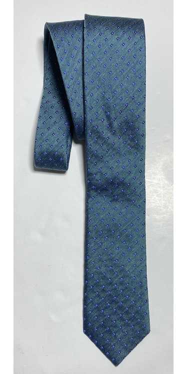 HUGO BOSS BLUE TIE 100% SILK GEOMETRIC 60"/2.5" EX