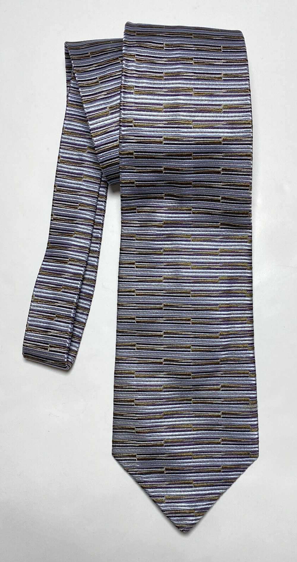 PRADA BLUE TIE 100% SILK STRIPED 57''/3.5'' EXCEL… - image 1