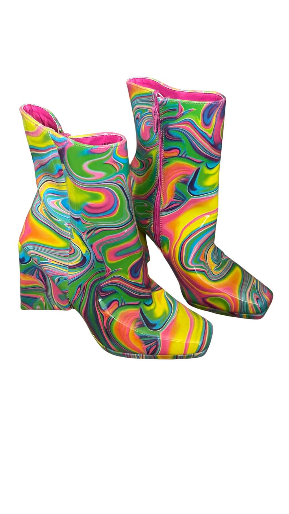 Freedom Rave Wear Rainbow Swirl Boots - image 1