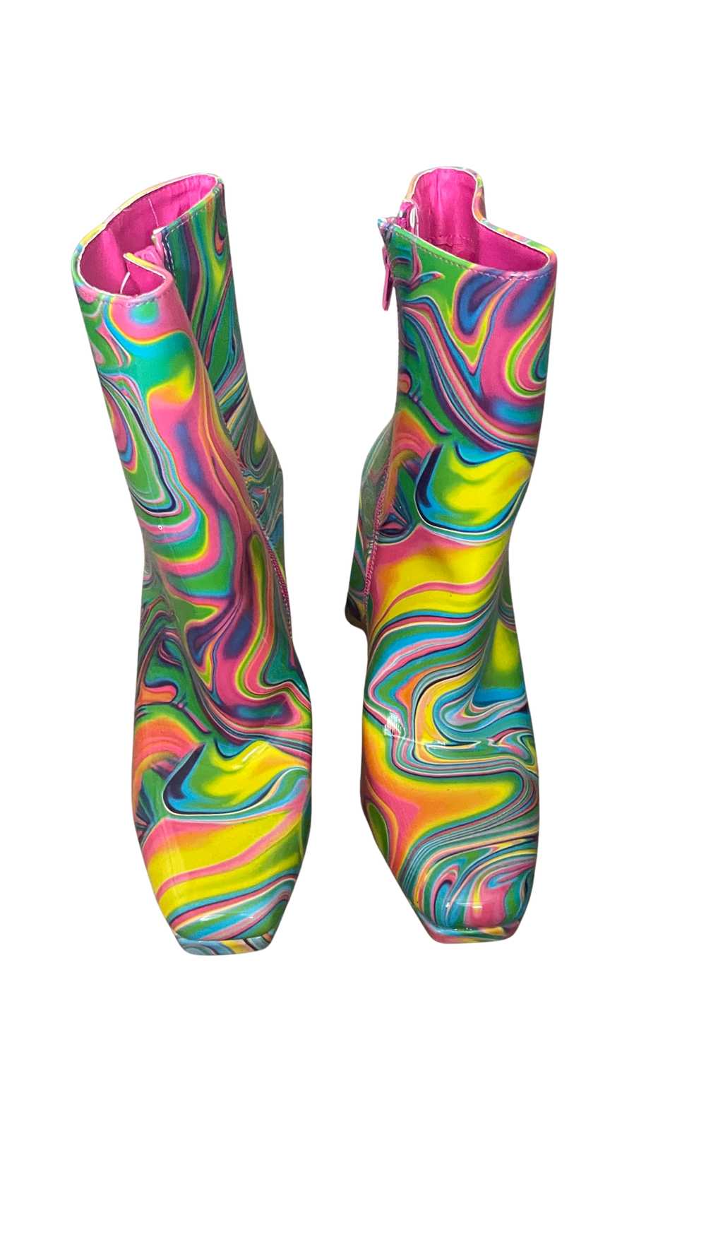 Freedom Rave Wear Rainbow Swirl Boots - image 3