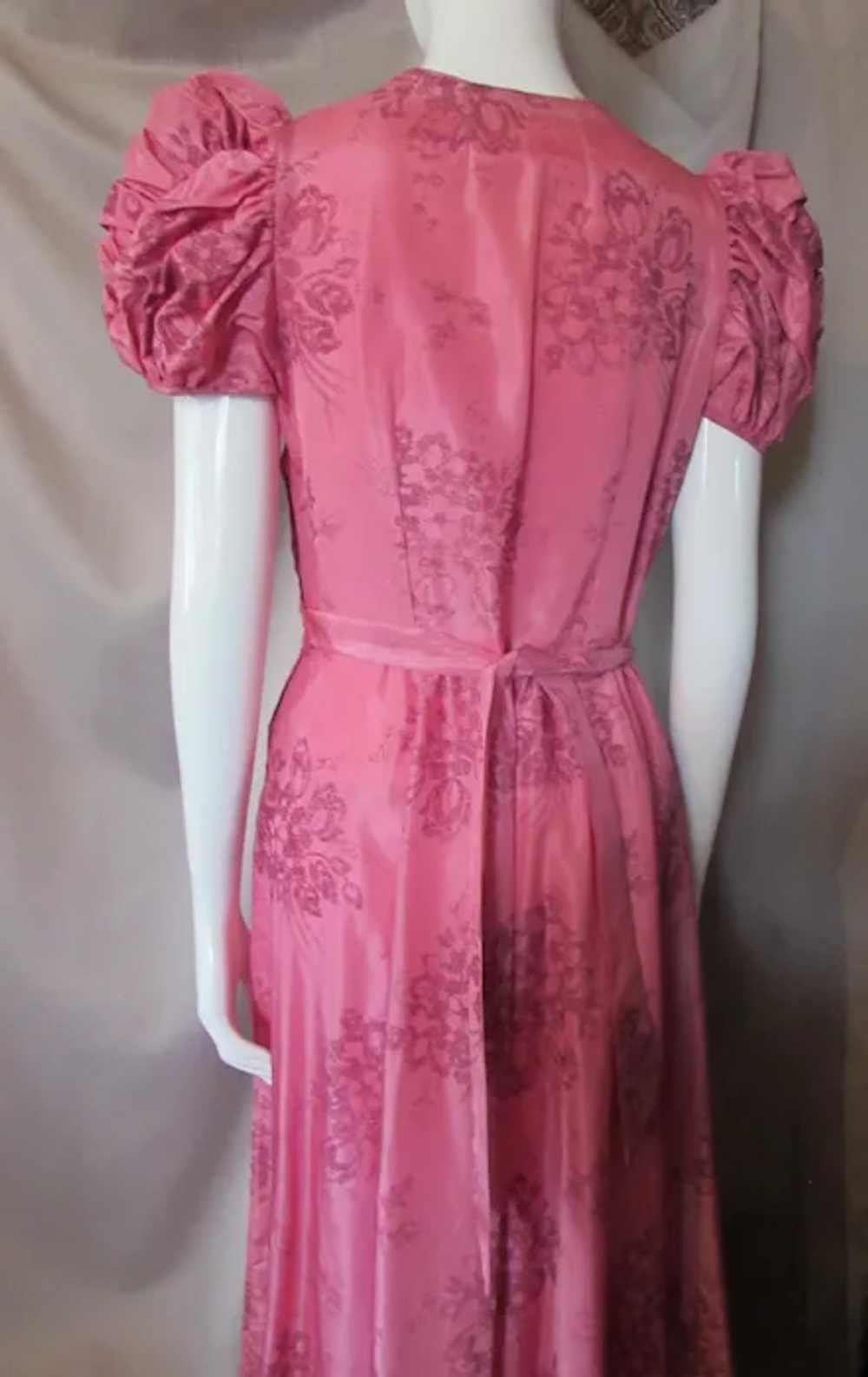 Fantastic 1940 Era Long Dance Dress in Flocked Ra… - image 9