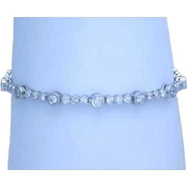 14k White Gold 4ct Natural Diamond Tennis Bracelet