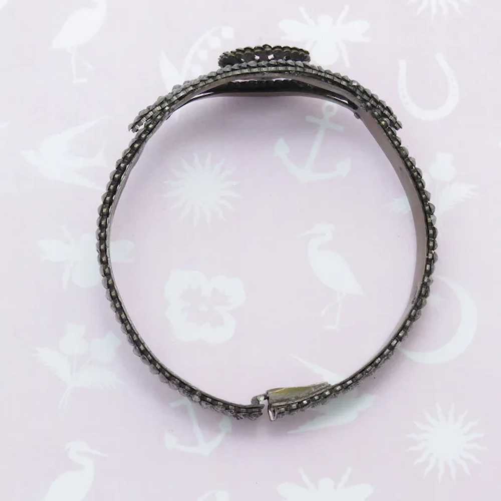 Antique Victorian Cut Steel Bangle Bracelet - image 5