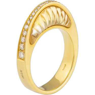 IO SI 18K Yellow Gold Diamond & Critrine Ring