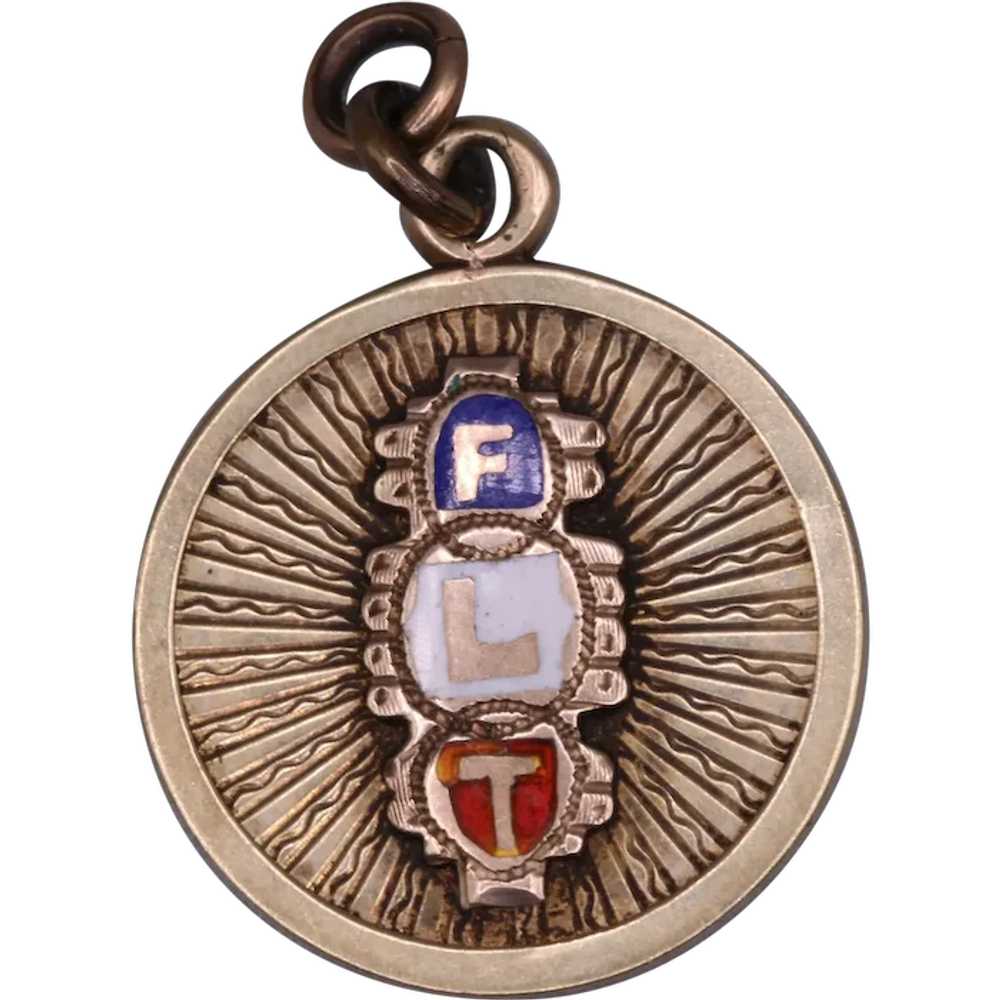 10K Gold FLT Odd Fellows Charm / Fob with Monogram - image 1