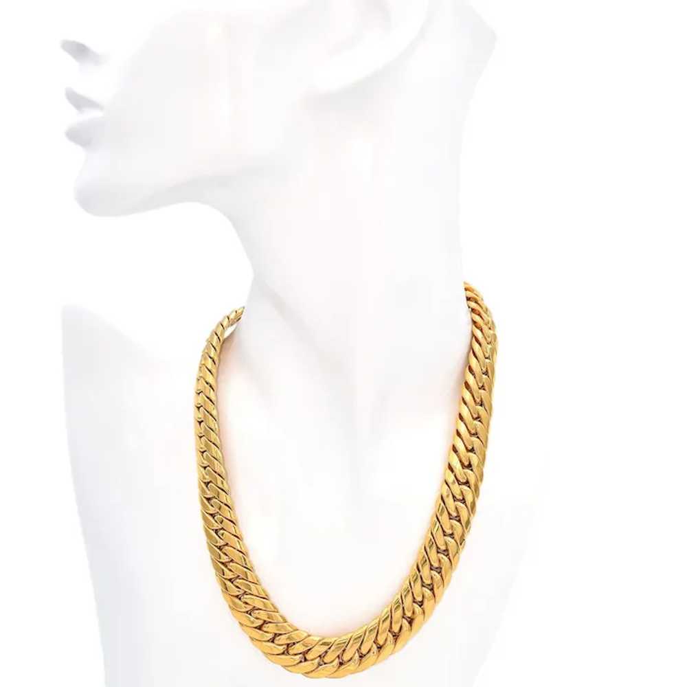 18K Yellow Gold UnoAErre Solid Cuban Link Chain N… - image 2