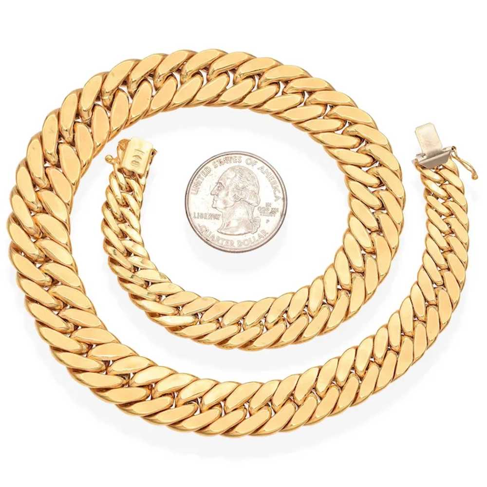 18K Yellow Gold UnoAErre Solid Cuban Link Chain N… - image 4