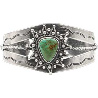 Vintage Navajo Native American Sterling Silver Tu… - image 1