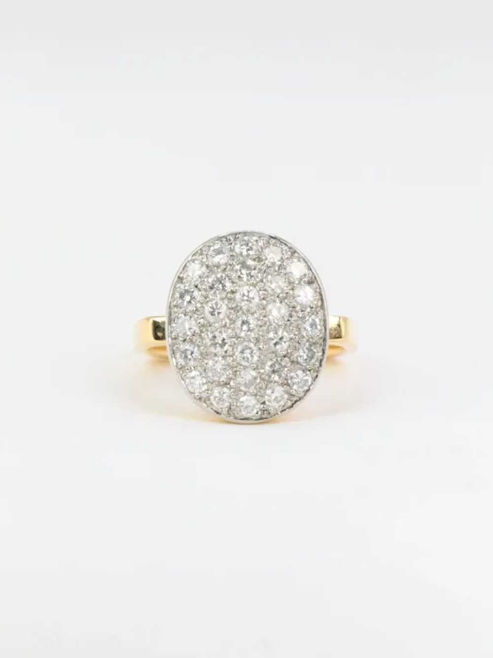 Dinh Van yellow gold diamond square ring - image 3