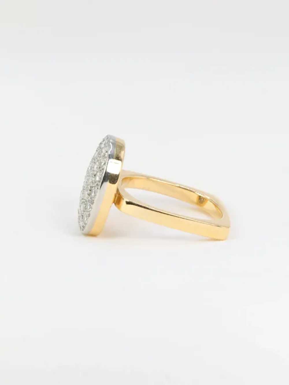 Dinh Van yellow gold diamond square ring - image 4