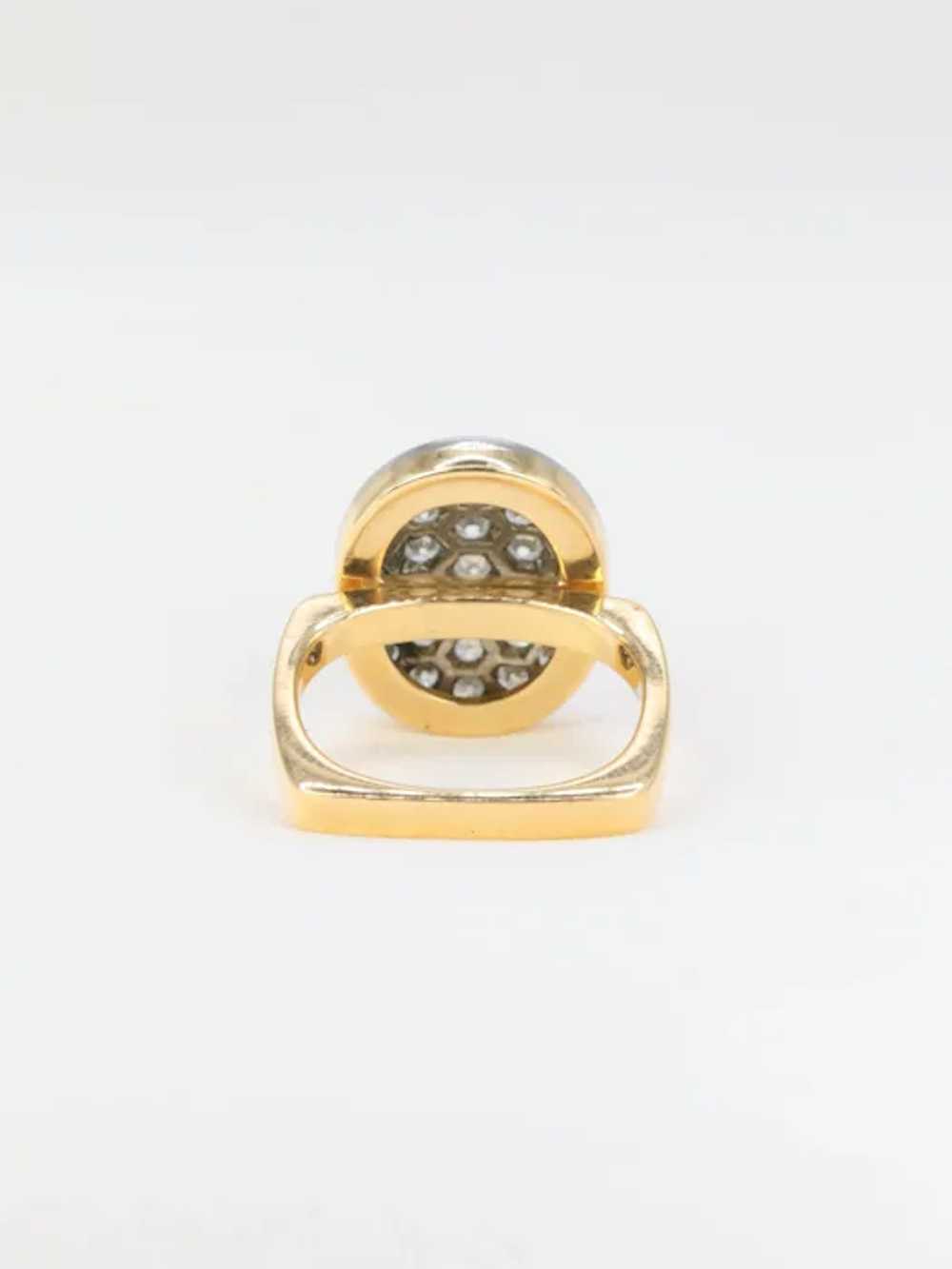 Dinh Van yellow gold diamond square ring - image 7