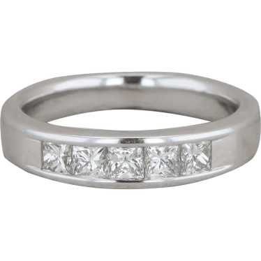 14k White Gold Five Princess Cut Diamond Band