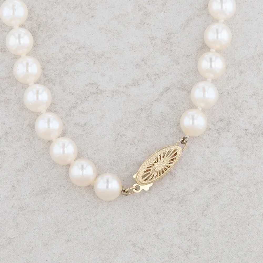 14k Yellow Gold Freshwater Cultured Pearl Strand … - image 2