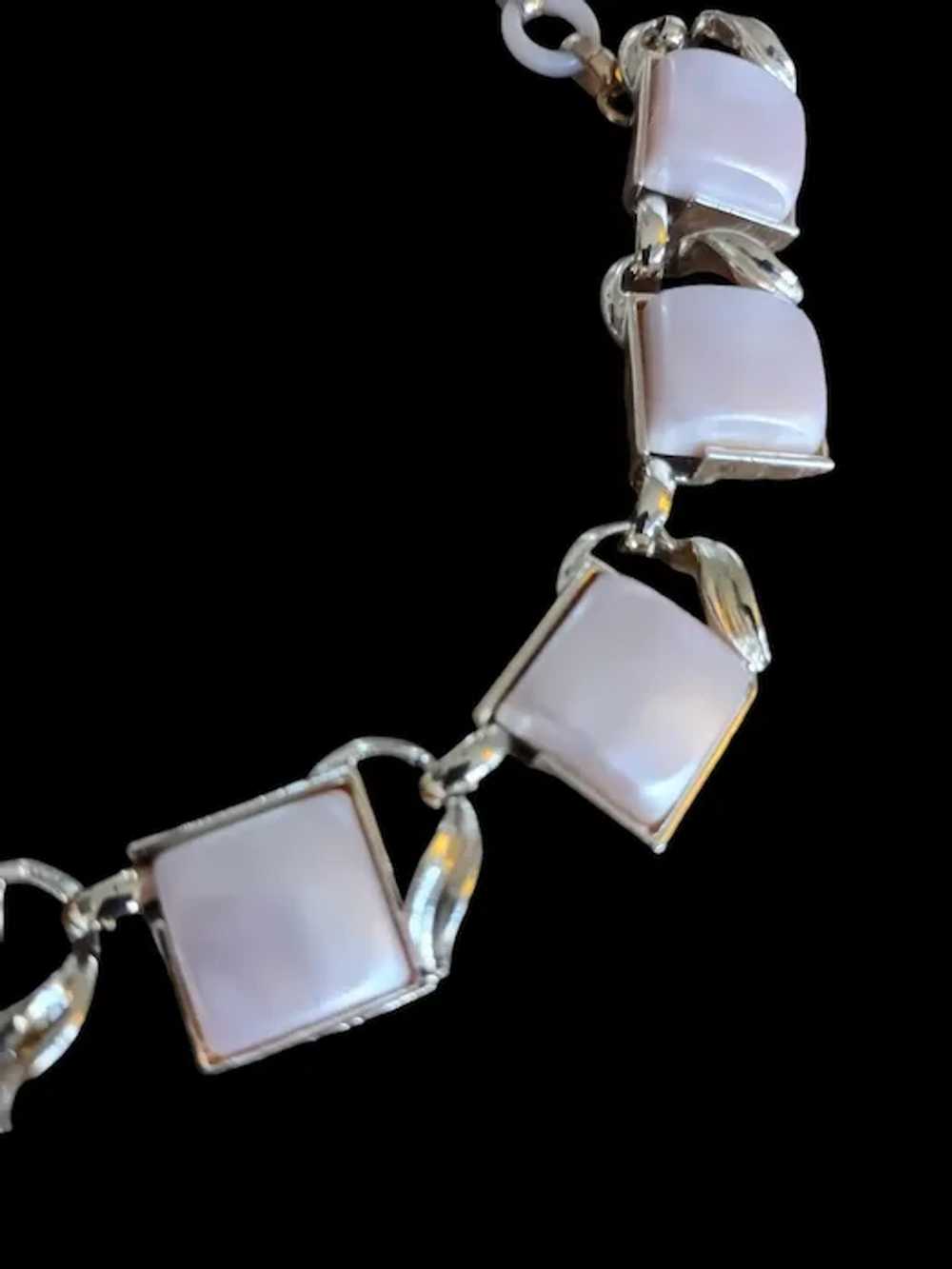 Vintage Pale Pink Lucite Necklace - image 2