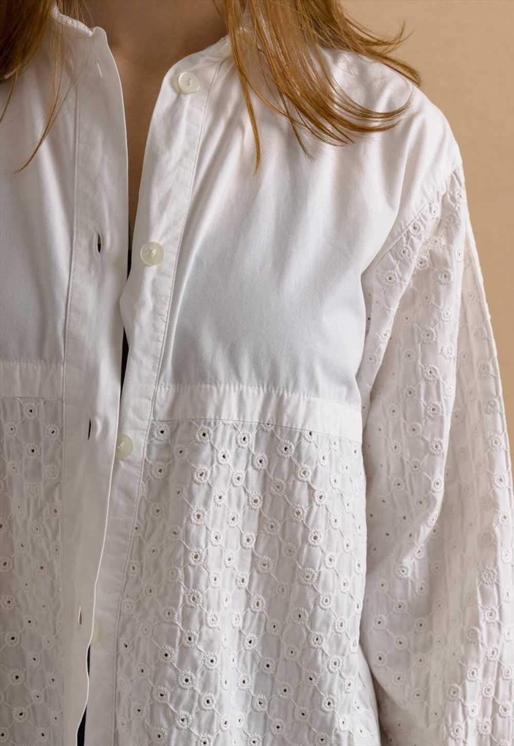 Vintage White Blouse Shirt Lace Detailed size Sma… - image 4