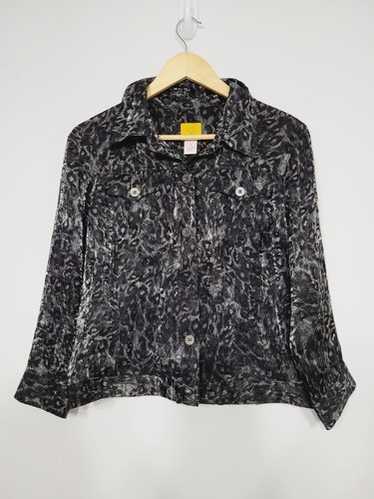 Ruby Rd. Metallic Leopard Print Button-up Blouse … - image 1
