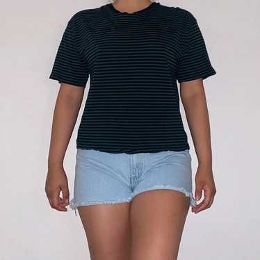 green and black striped brandy melville t-shirt