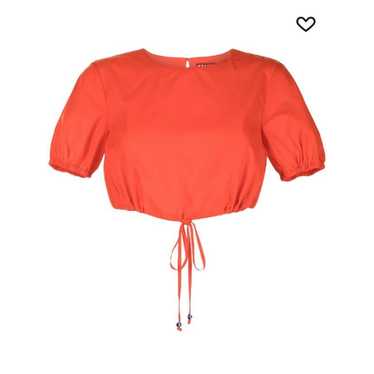 NWOT STAUD Prato recycled-nylon top | red crop top