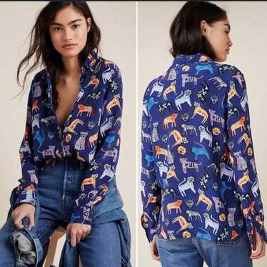 Anthropologie Carolyn Gavin Mariposa Silk Blouse … - image 1