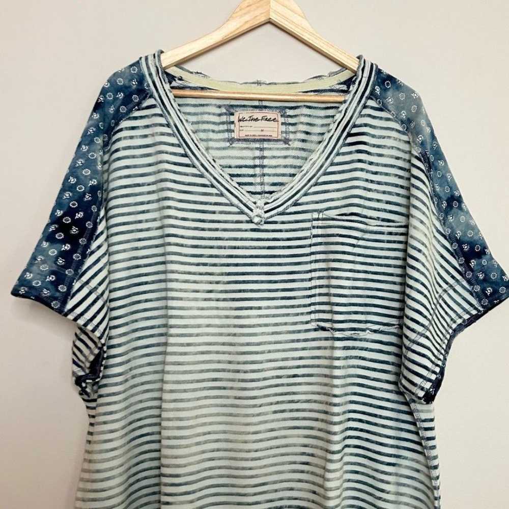 Free People We The Free True Blue Tunic Tee Size … - image 5