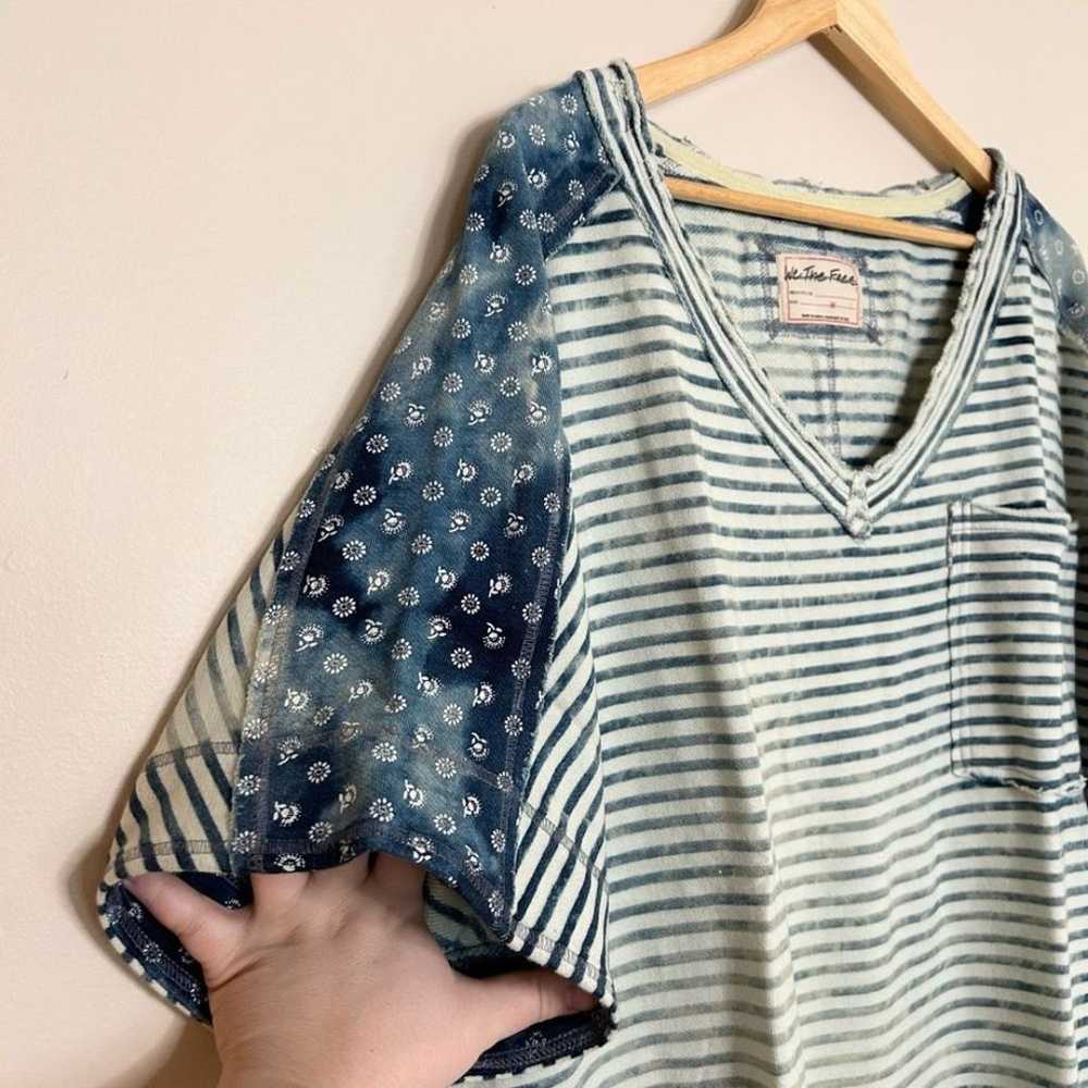 Free People We The Free True Blue Tunic Tee Size … - image 9