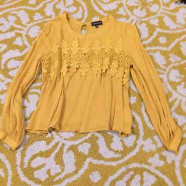 Mustard flowy blouse