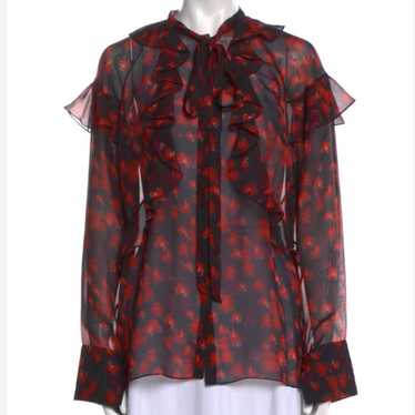 Givenchy Watercolor Floral Printed Button Down Bl… - image 1