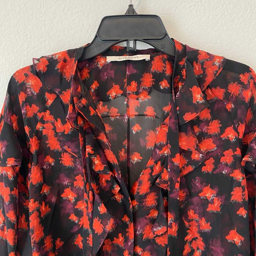 Givenchy Watercolor Floral Printed Button Down Bl… - image 4