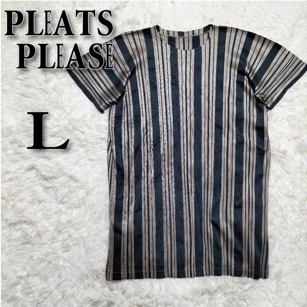 PLEATS PLEASE Issey Miyake Pleated Blouse Stripe - image 1