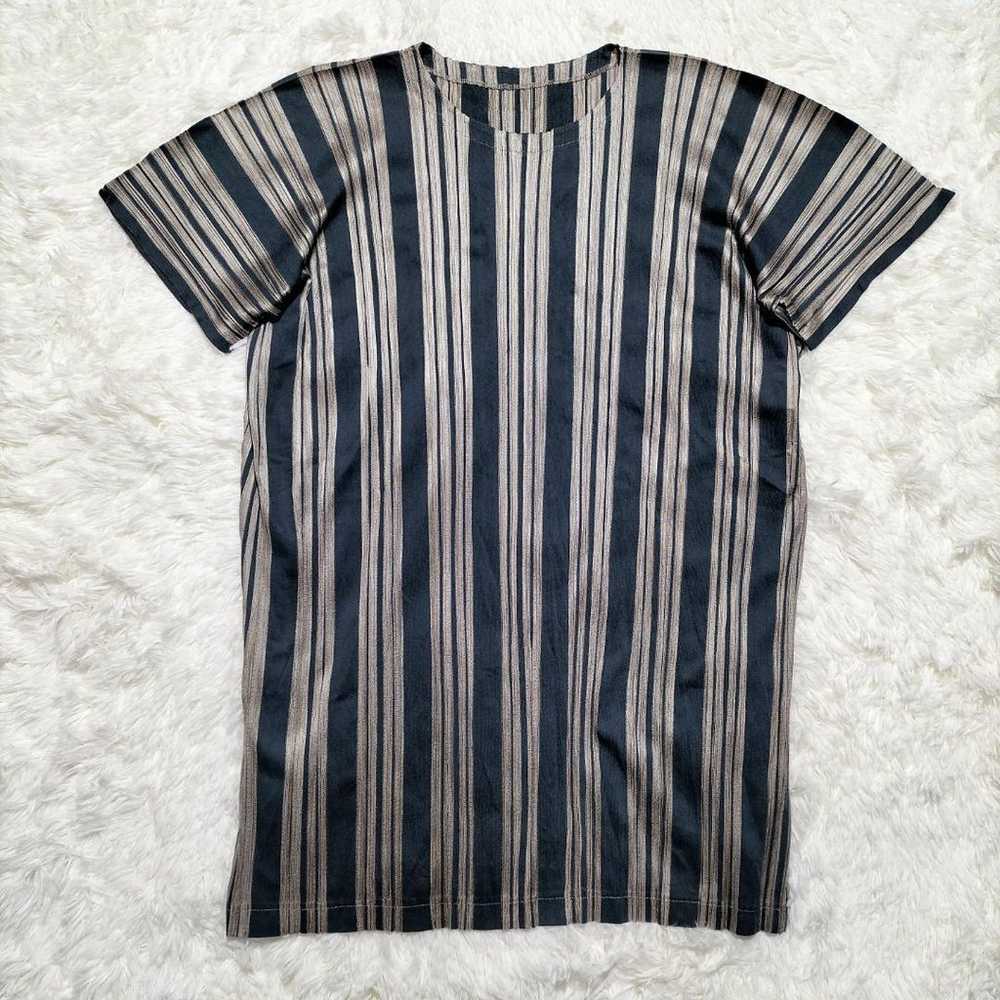 PLEATS PLEASE Issey Miyake Pleated Blouse Stripe - image 2