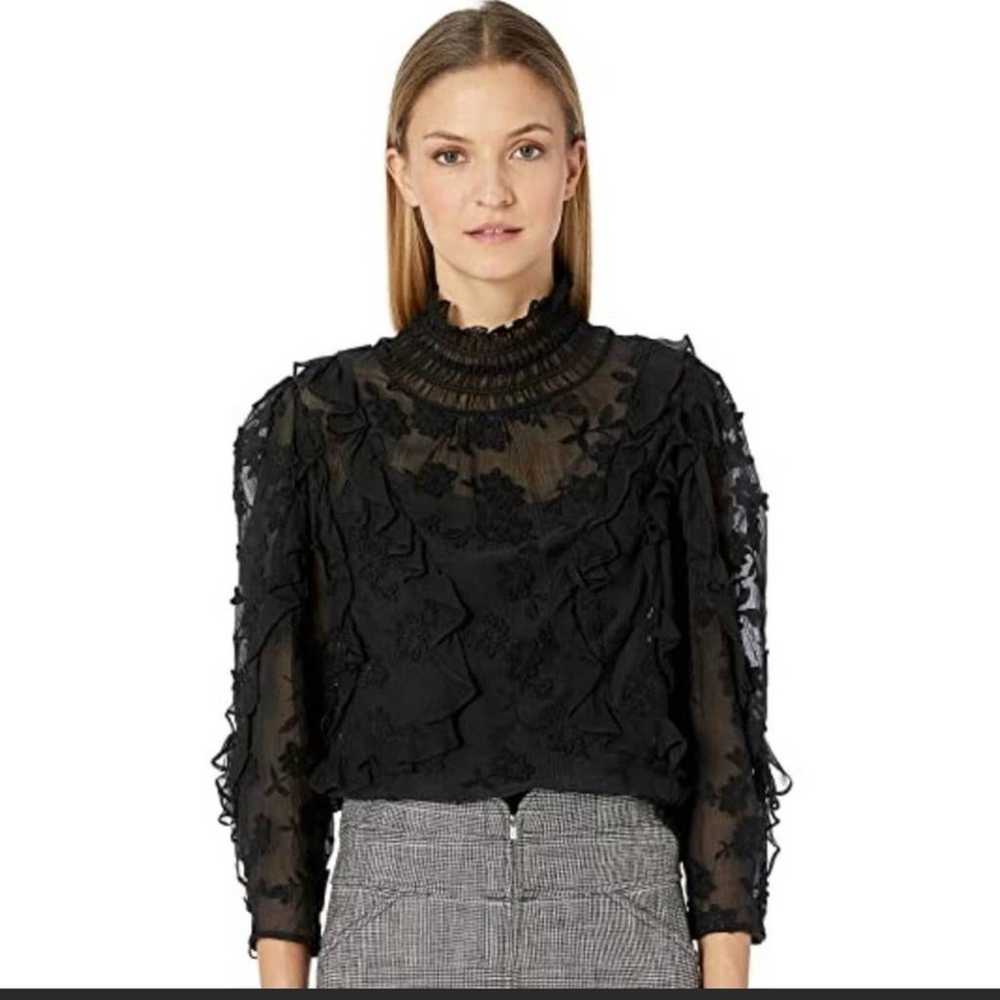 Rebecca Taylor FLORAL EMBROIDERED BLOUSE - image 1