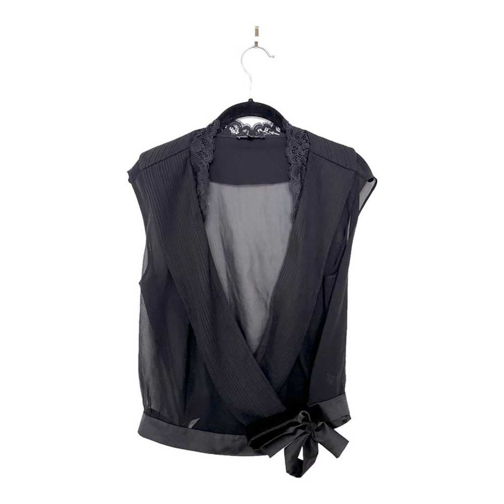 La Perla Lace Silk Chiffon Blouse In Black Size 48 - image 1