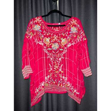 JOHNNY WAS Sienna Embroidered Blouse Size Small - image 1