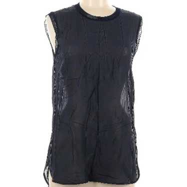 Vince Sleeveless Black Sheer Blouse